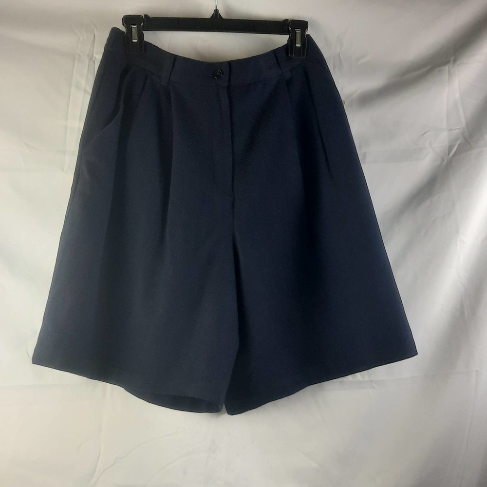 NWT Sag Harbor Academia Navy lined Pleated Belt Loops side pockets Shorts 12